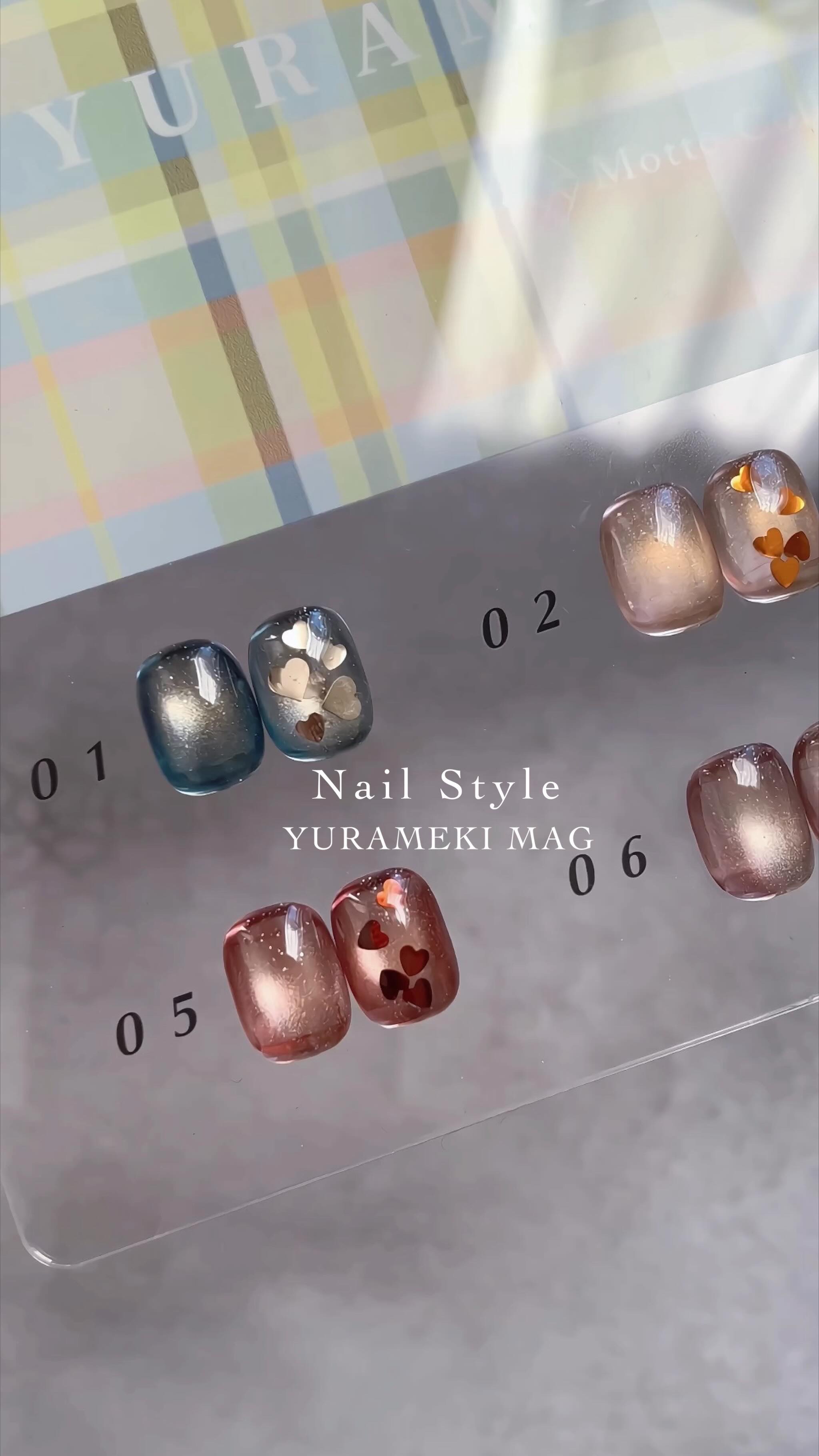 #マグネットネイル,#ハートホロネイル,#バレンタインネイル,#ハートネイルのネイルデザイン