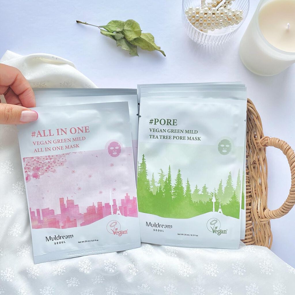 ヴィーガン グリーン マイルド  ティーツリー ポア マスク/MULDREAM/シートマスク・パックを使ったクチコミ（1枚目）