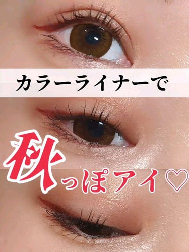 リリーフルール カラーミーツ アイライナーのクチコミ「＼本日より一般発売❤️カラーライナーで秋っぽアイメイク👁💕／
暑い日が続くけど、既に秋の気分の.....」（1枚目）