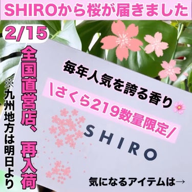 SHIRO さくら219 ボディミストのクチコミ「【皆んな大好きSHIROから今年もやって来ました！】

毎年人気の「さくら219」がさくら色の.....」（1枚目）
