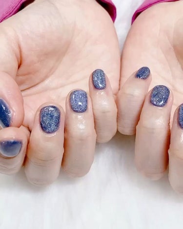 プリジェル プリジェルミューズのクチコミ「お客様ネイル💅

マグネットワンカラークーポン✨
ベースカラーにシアーなネイビー仕込んでます！.....」（3枚目）