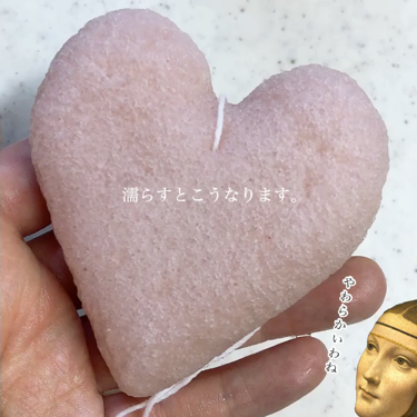 こんにゃくパフ (ハート)/DAISO/パフ・スポンジを使ったクチコミ(2枚目)