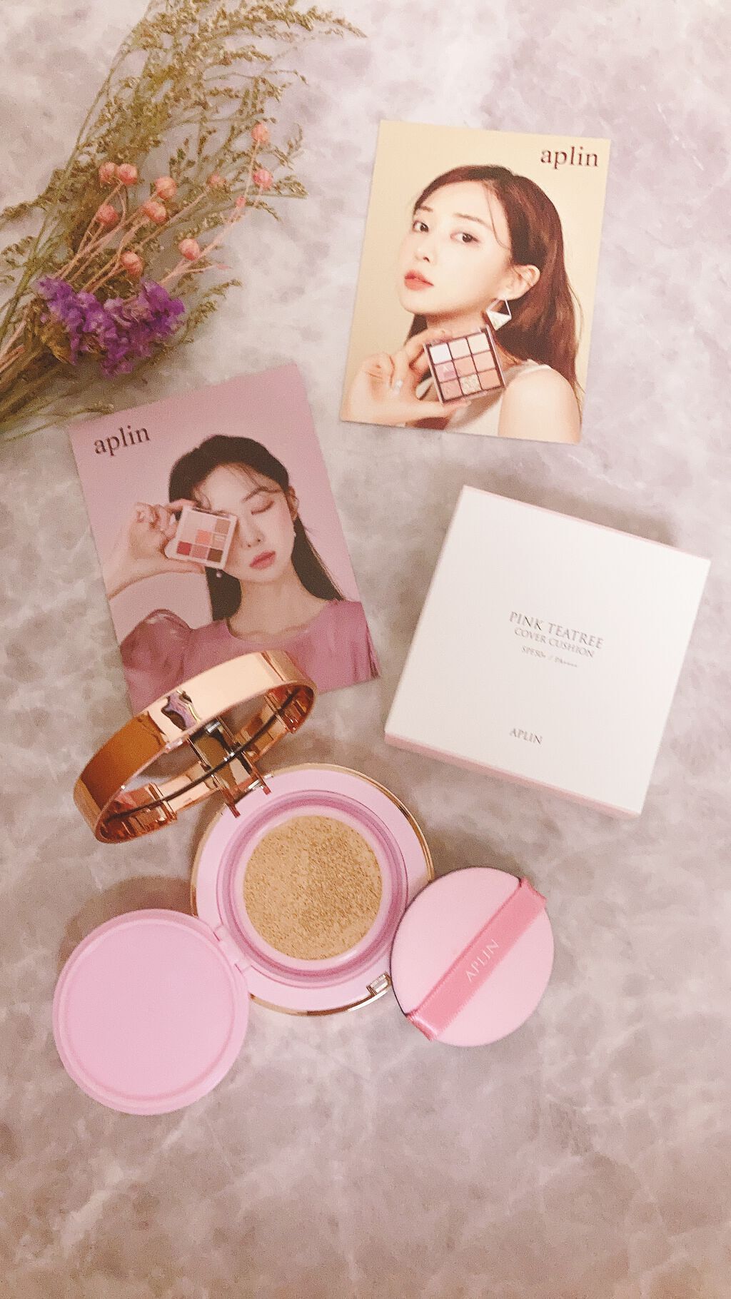 ピンクティーツリーカバークッション/APLIN/クッションファンデーションを使ったクチコミ（1枚目）