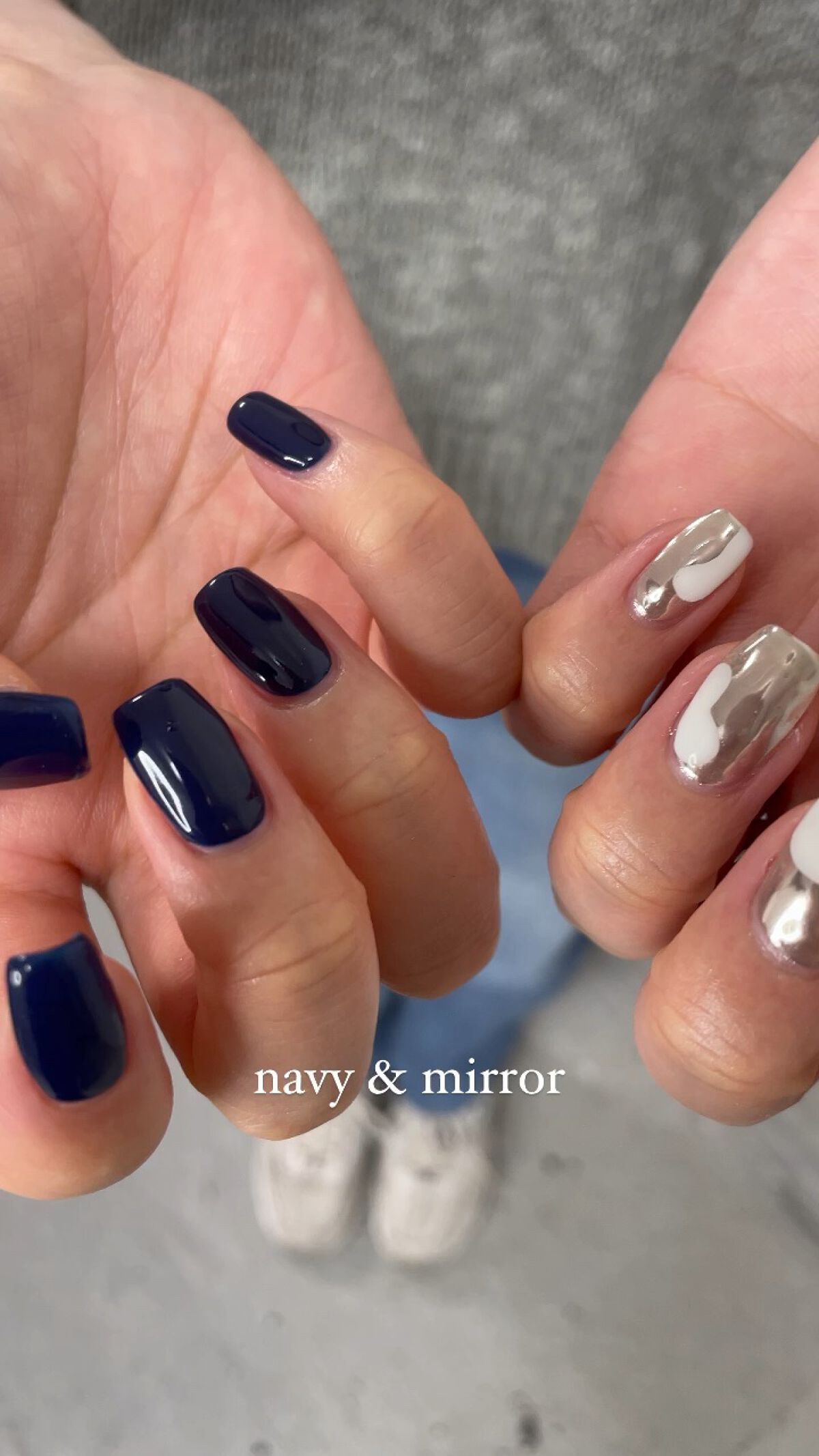 #ジェルネイル,#セルフネイル,#ニュアンスネイル,#ミラーネイル,#ネイビーネイル,#秋ネイル,#サマーネイルのネイルデザイン