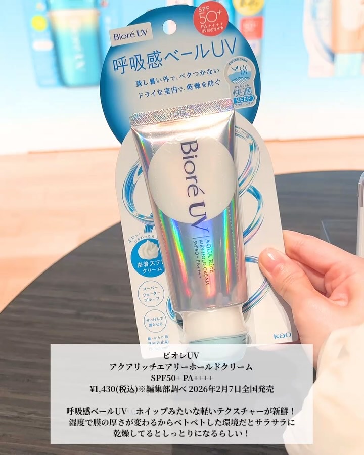 アクアリッチ エアリーホールドクリーム（呼吸感ベールUV）/ビオレ/日焼け止めクリームを使ったクチコミ（3枚目）