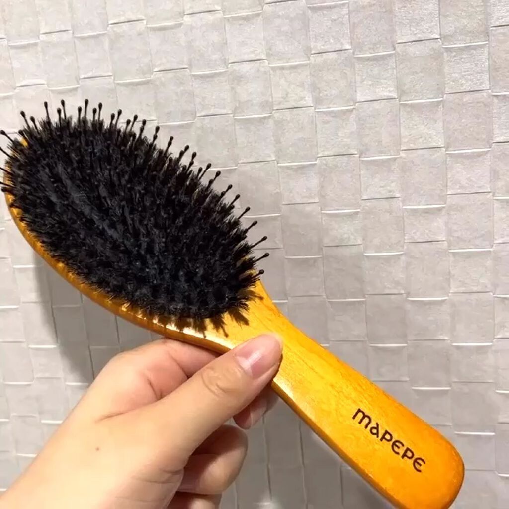 つやつや天然毛のミックスブラシ/マペペ/ヘアブラシの人気ショート動画