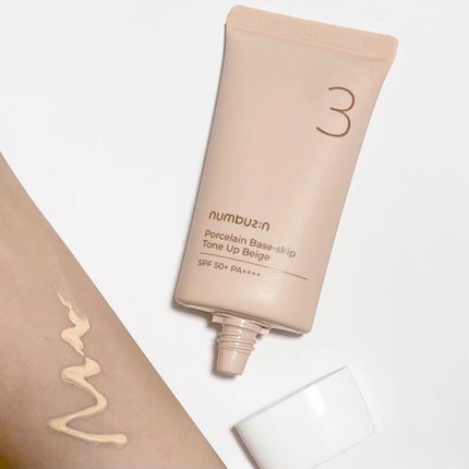 3番 ノーファンデ陶器肌トーンアップクリーム/numbuzin/化粧下地の人気ショート動画