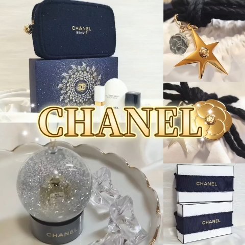 CHANEL ホリデーコフレ ✨
〈シャネル リップ＆ネイルケア セット〉

一目惚れ…🤍
ネイビー好きにはたまらない上品さで、見た瞬間に即決。
きらきらのデザインに、さりげないカメリアも可愛すぎる💞

どれも日常使いしやすいアイテムば