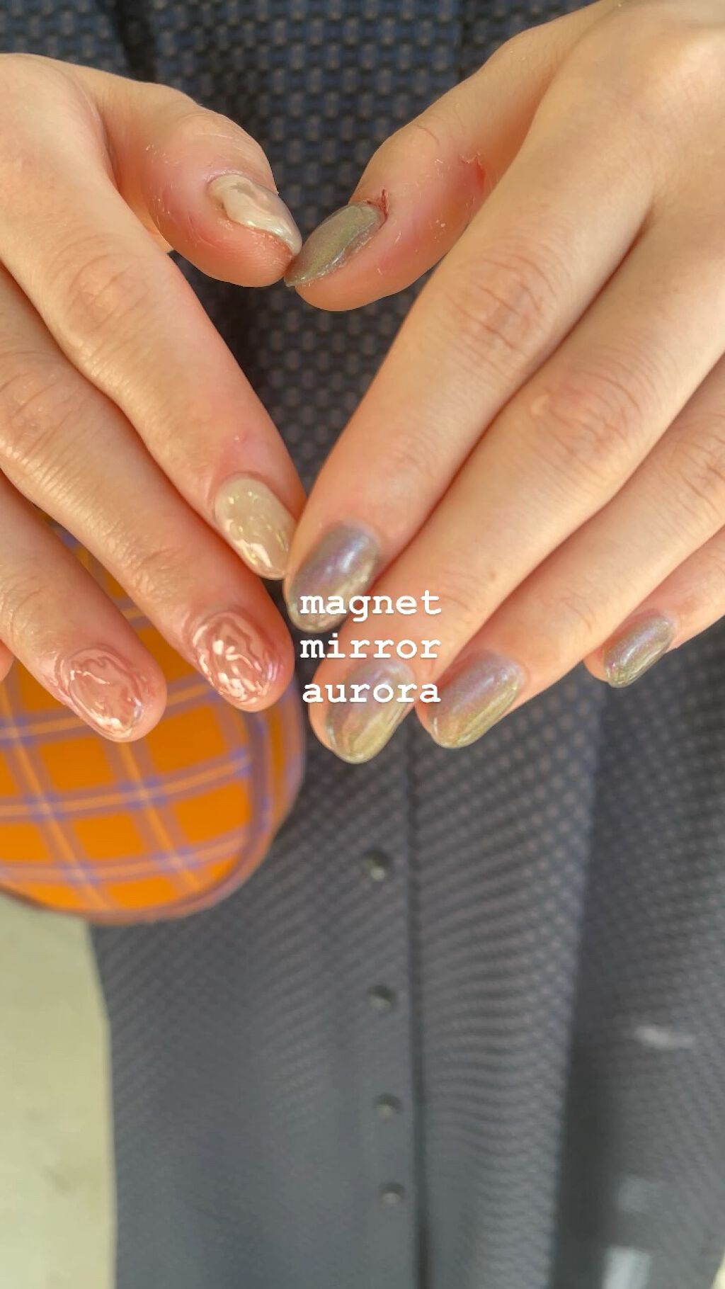 #ジェルネイル,#ミラーネイル,#オーロラネイル,#マグネットネイル,#セルフネイルのネイルデザイン