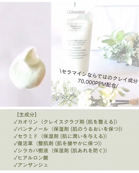 トランスフォーミングクレイパック/CERAMINE/洗い流すパック・マスクを使ったクチコミ（3枚目）