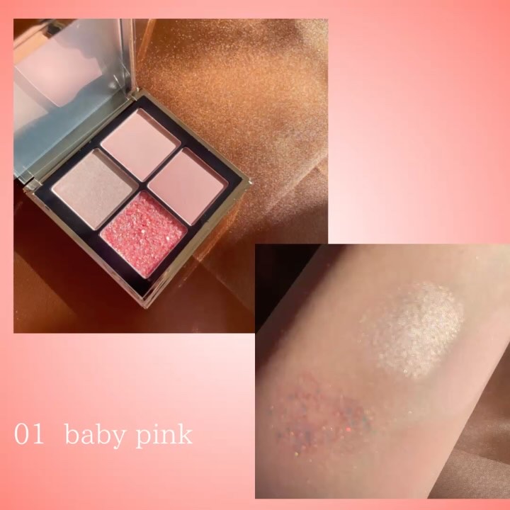 4色アイシャドウパレット 02 glow cherry/MOKA Japan cosmetics/アイシャドウパレットを使ったクチコミ（2枚目）