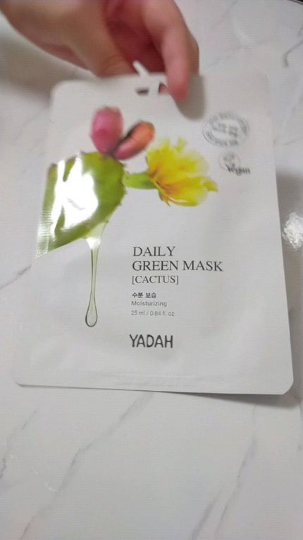 Pommier🍎のクチコミ「#YADAH  #デイリーグリーンカクタスマスク  #サボテン #パック   #さよならコンプ.....」(1枚目)