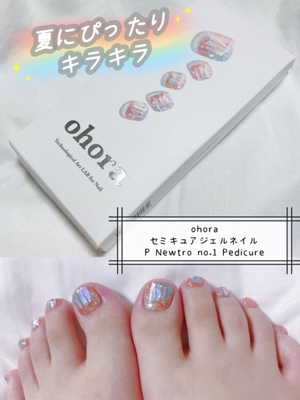 セミキュアジェルネイル(ペディキュア)/ohora/ネイルシールの人気ショート動画