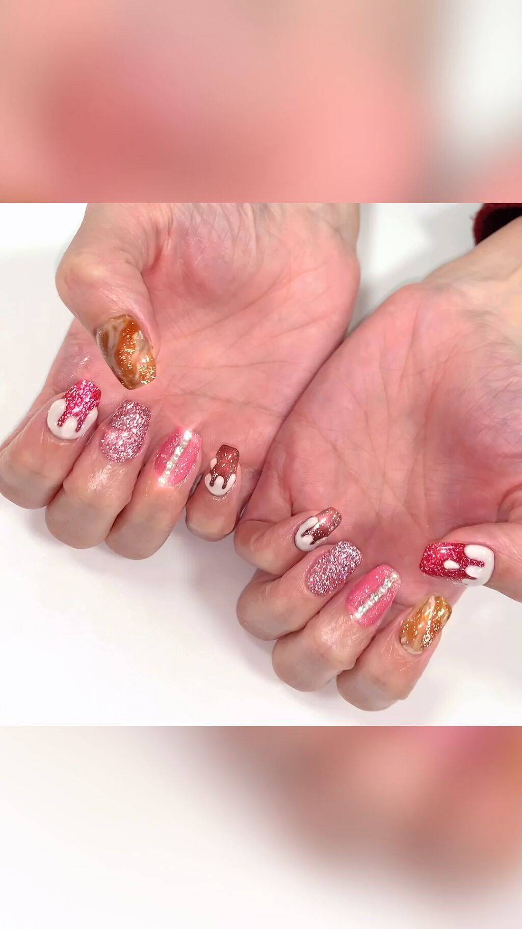 #韓国ネイル,#セルフネイル,#ジェルネイル,#チョコネイルのネイルデザイン