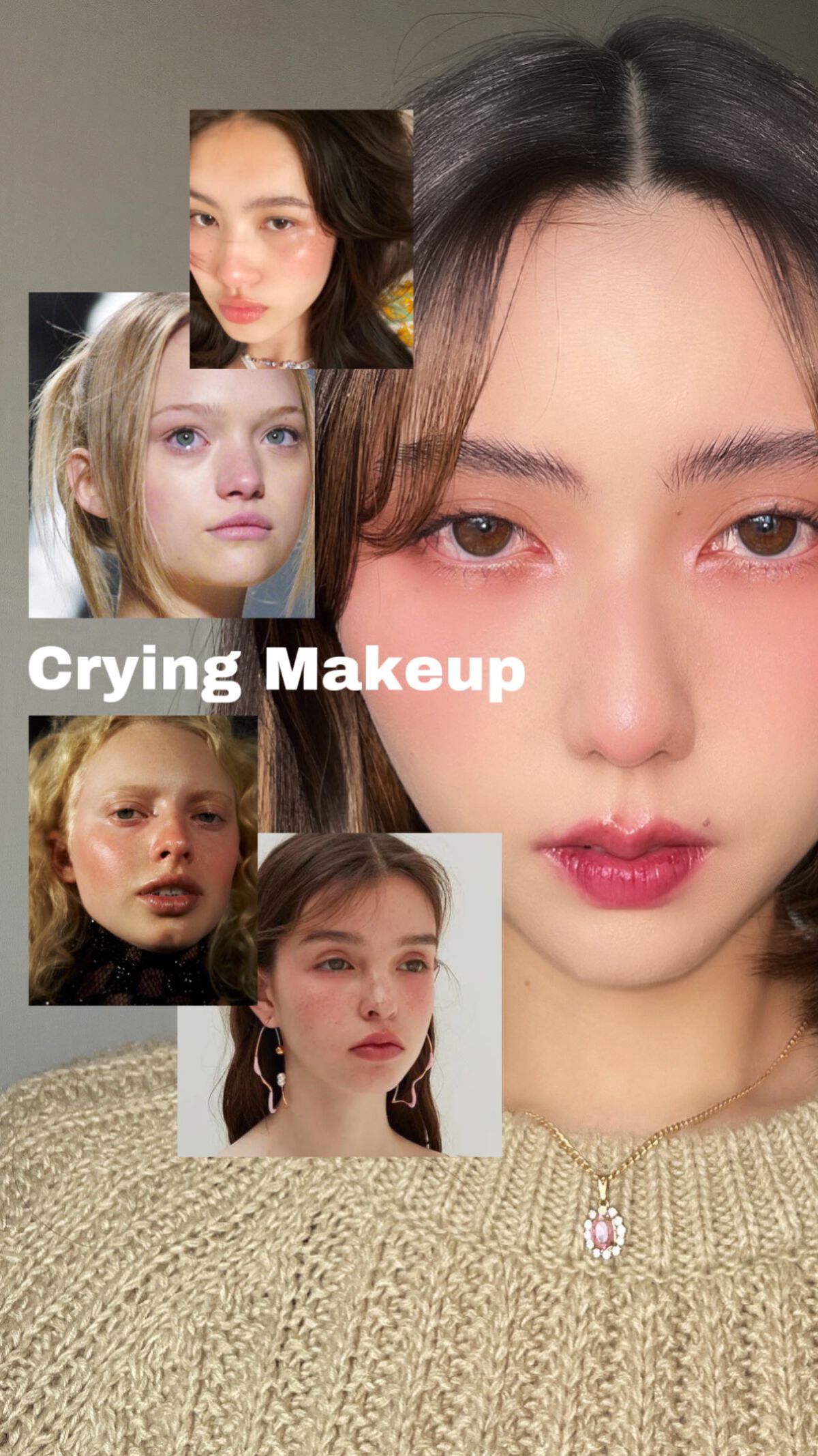 【海外で大流行中！】泣き顔メイクって知ってる？

泣いてる時の色っぽさ、儚さを再現した
’泣き顔メイク’
 ポイントは3つ🙌 1.涙をイメージした うるツヤ目元 2.広範囲に熱ったチーク 3.血色感のあるボカしリップ
 •••使ったコスメ