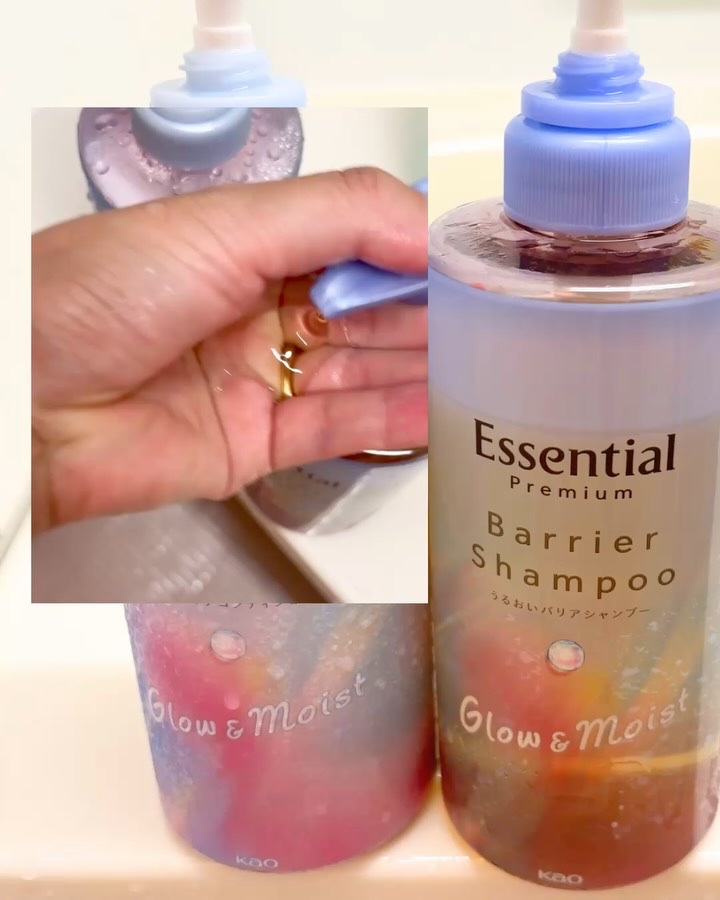 エッセンシャル プレミアム うるおいバリアシャンプー/コンディショナー グロウ＆モイスト/エッセンシャル/市販シャンプーの動画クチコミ2つ目