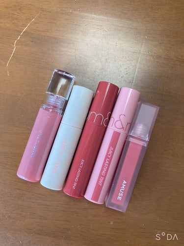 A’pieu アピュー ジューシーパン スパークリングティントのクチコミ「💄 * #殿堂コスメ * LIP TINT ➊


⚠️スウォッチは上から↓の順


イベント.....」（1枚目）