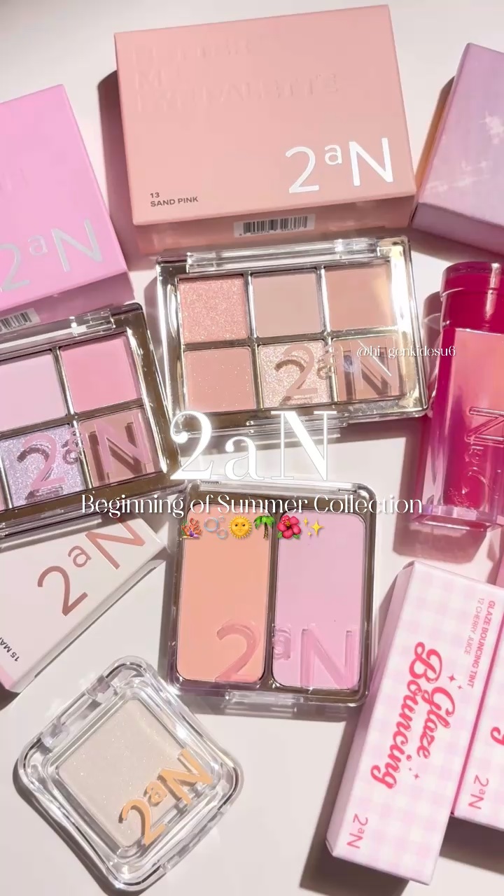 #PR 2aN夏新作🌞🌴🪸️🫧
Beginning of Summer Collection𓇼
────────────
‪
◾︎ BETTER ME EYE PALETTE (各¥2,200)
13 Sand Pink：ニュート