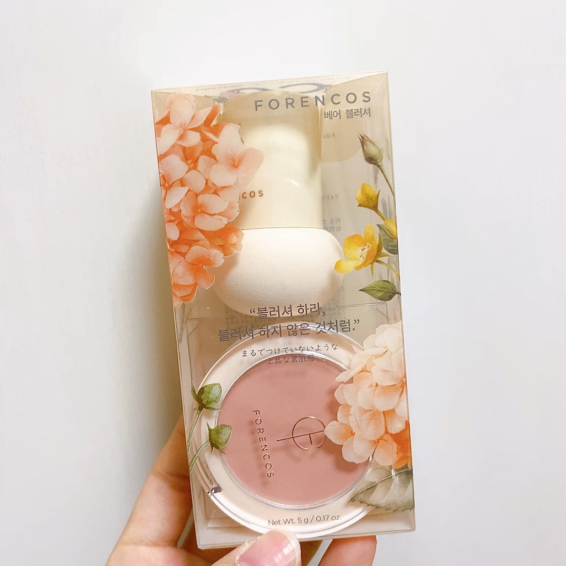 ベアブラッシャー パフ付き/フォレンコス/パウダーチークを使ったクチコミ（1枚目）