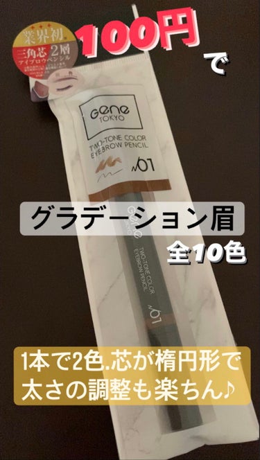 \\グラデ眉はこれ一本//



今回紹介する商品は、
GENE TOKYO ツートンカラーアイブロウペンシル
01ナチュラルブラウンの髪に


1本で2色展開になっていて
芯が楕円形になっているので
