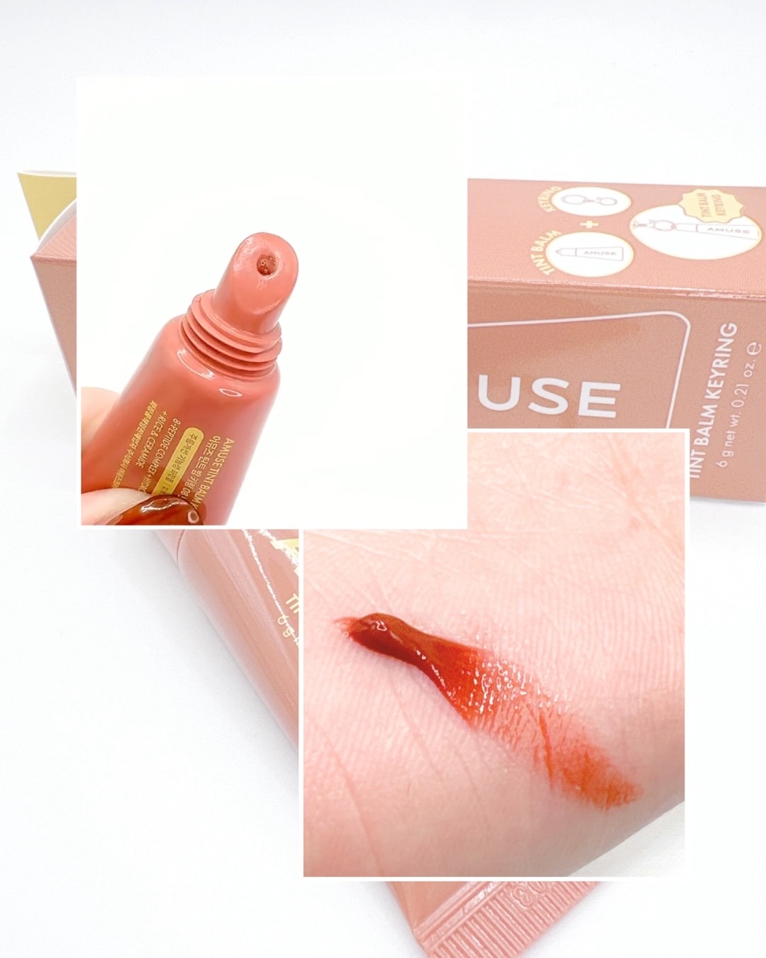 ケア/ティントバームキーリング/AMUSE/リップグロスの動画クチコミ1つ目