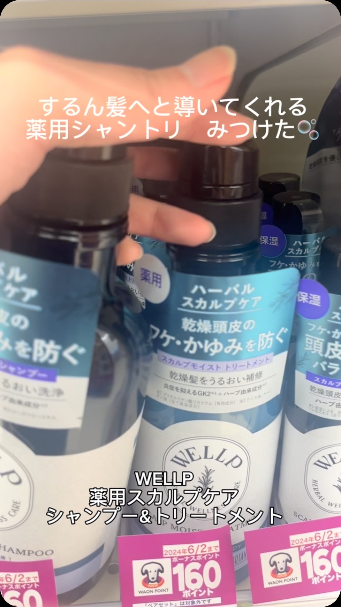 薬用スカルプケアシャンプー/トリートメント モイスト/WELLP/市販シャンプーの人気ショート動画