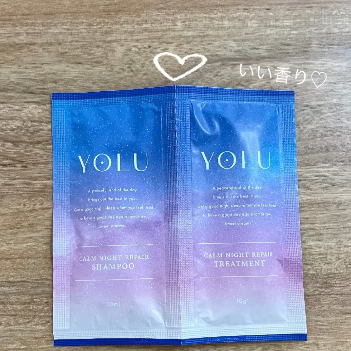 カームナイトリペアシャンプー／トリートメント/YOLU/市販シャンプーを使ったクチコミ（1枚目）