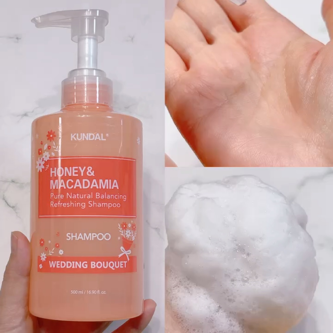 ハニー＆マカデミア シャンプー＆トリートメント『ウェディングブーケの香り』/KUNDAL/市販シャンプーを使ったクチコミ（2枚目）