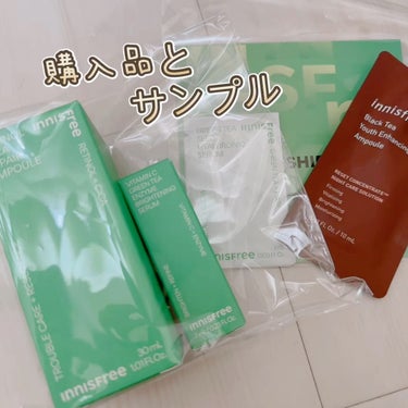 innisfreeレチノールシカ　リペアセラム
こちらはリピートアイテム❣️旧パッケージの頃から愛用してます✌️
個別レビューしているのでぜひみてみてね✨

レチシカのセラムの購入だけであとは全部サンプ