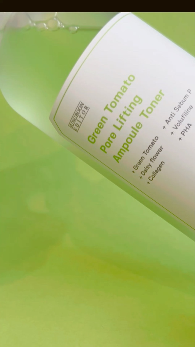 グリーントマト ポアリフティング アンプルトナー/SUNGBOON EDITOR（成分エディター）/化粧水の動画クチコミ2つ目