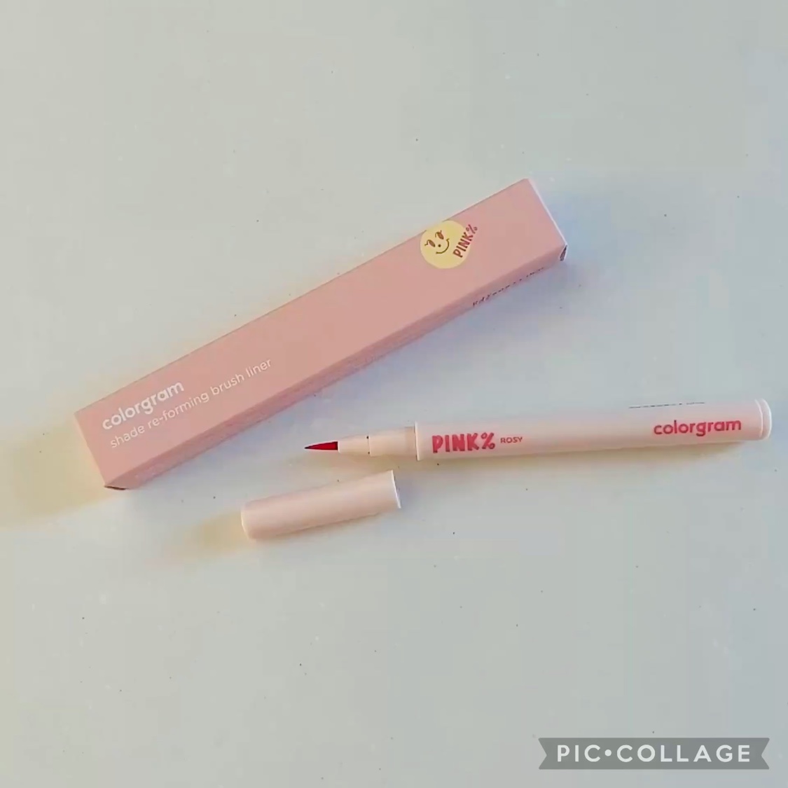 Colorgram 陰影創造ライナーのクチコミ「一度塗りだとうっすらピンクで可愛いライナー✨

画像内は3度塗り👀


軽ーく目元切開にちょん.....」（1枚目）