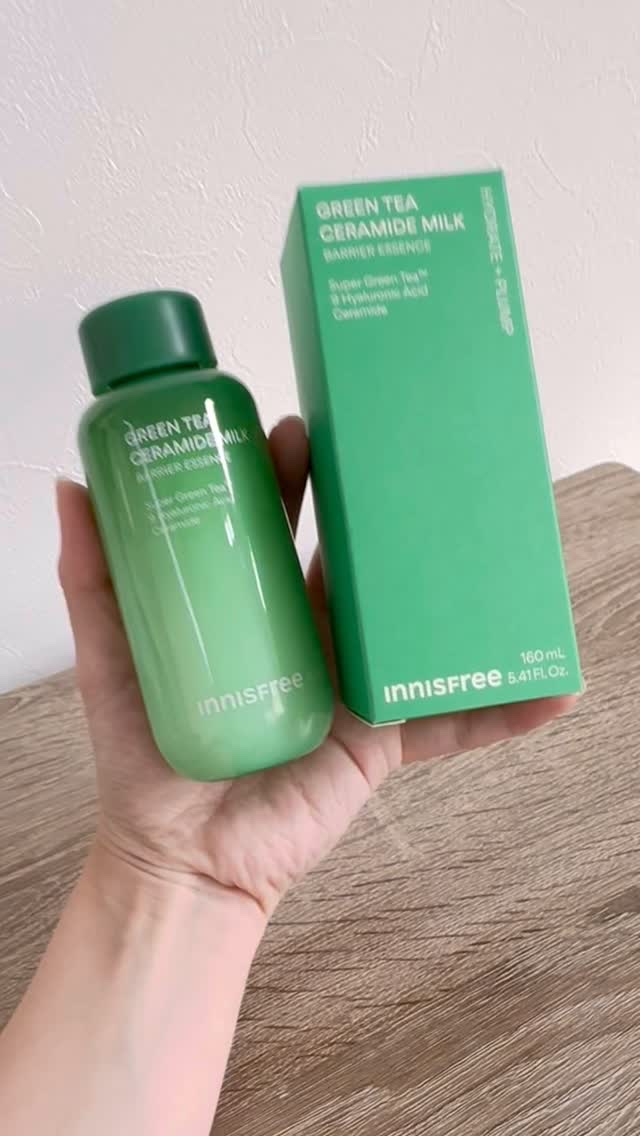 グリーンティー セラミド ミルク エッセンストナー/innisfree/化粧水の人気ショート動画