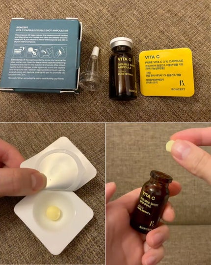 ビタC凍結乾燥ダブルショットアンプルキット/BONCEPT/美容液を使ったクチコミ(2枚目)