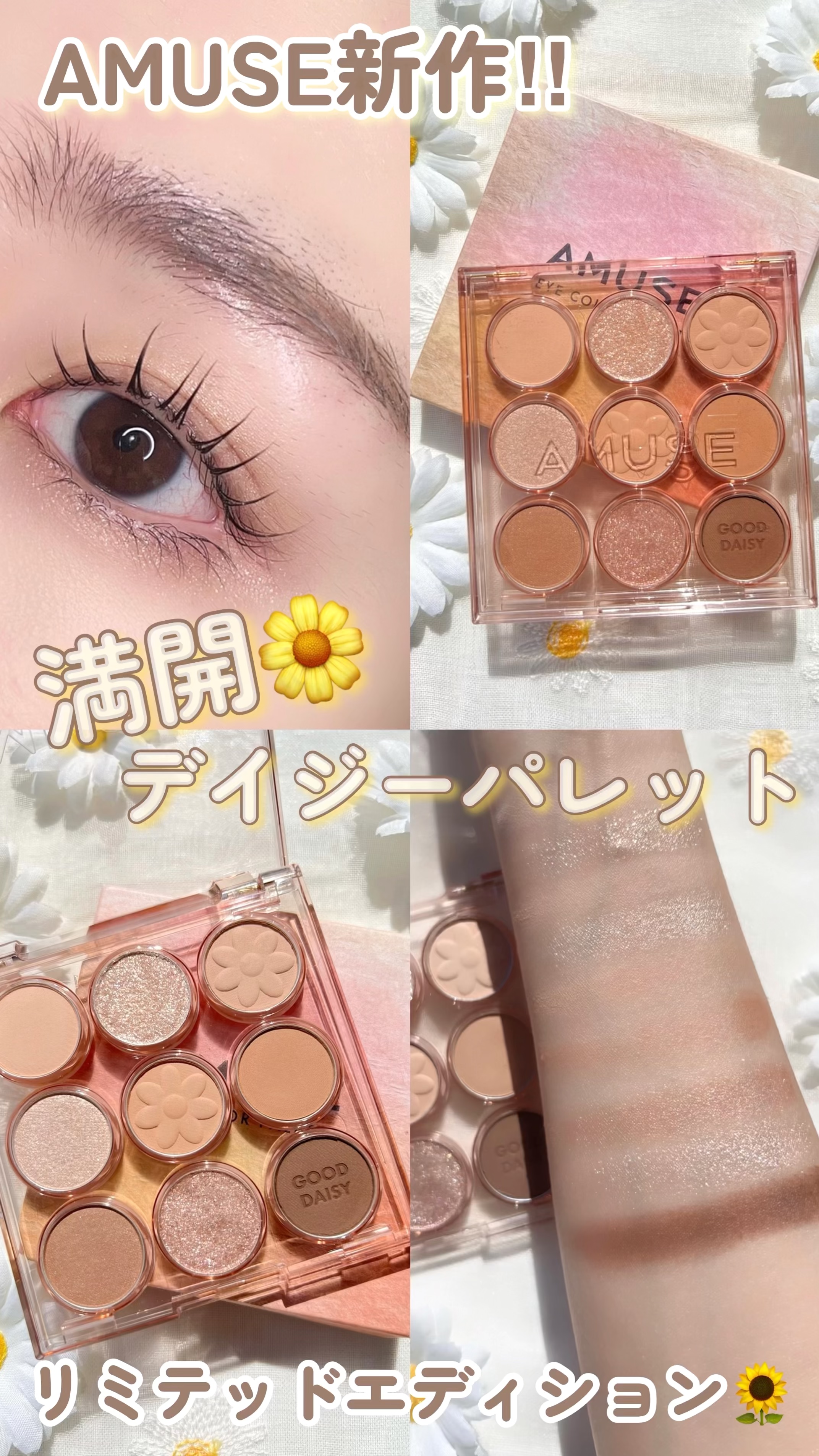 アイカラーパレット デイジーリミテッドエディション/AMUSE/アイシャドウパレットの動画クチコミ1つ目