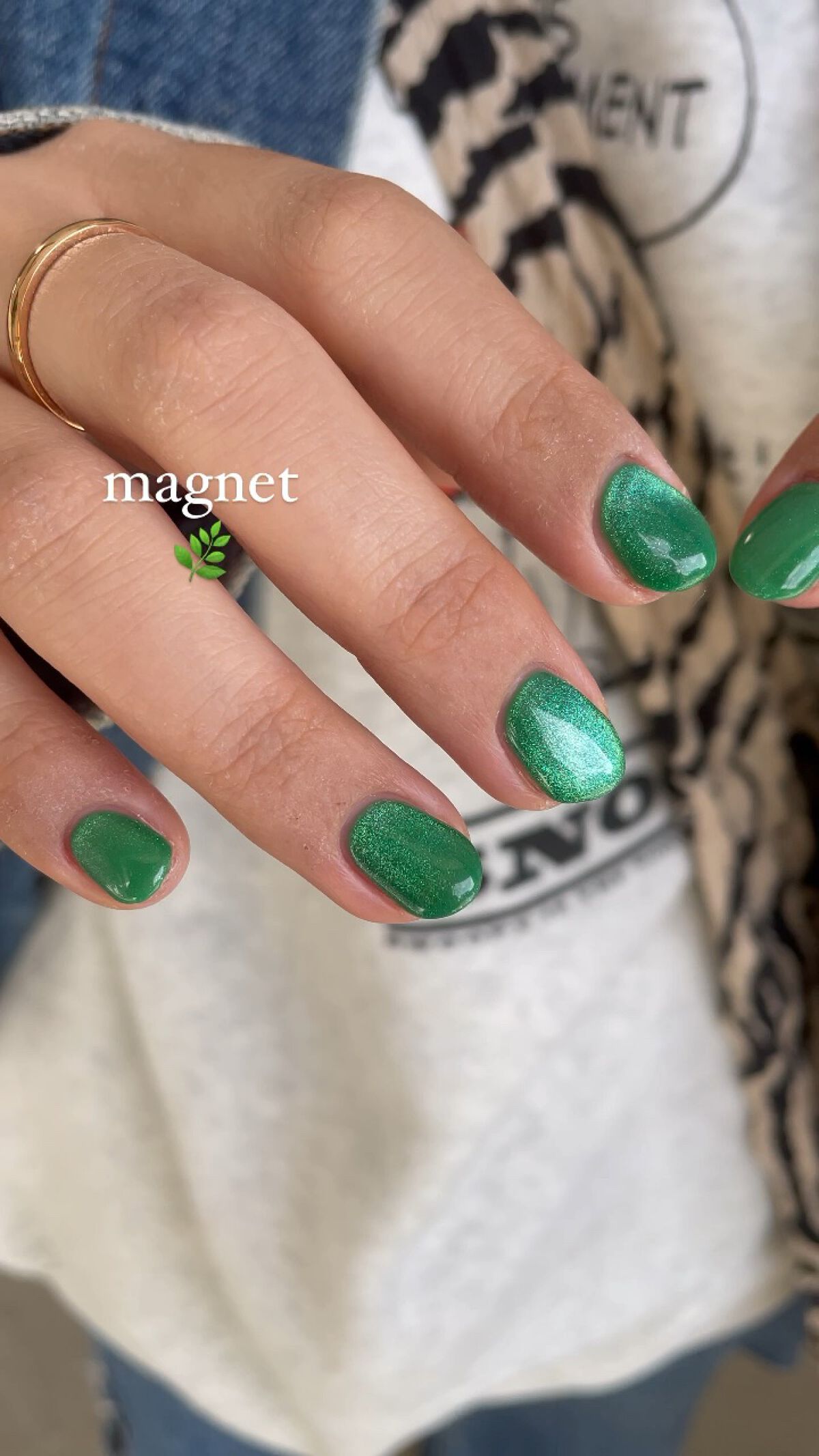 #ジェルネイル,#セルフネイル,#緑ネイル,#マグネットネイル,#カラフルネイル,#グリーンネイルのネイルデザイン