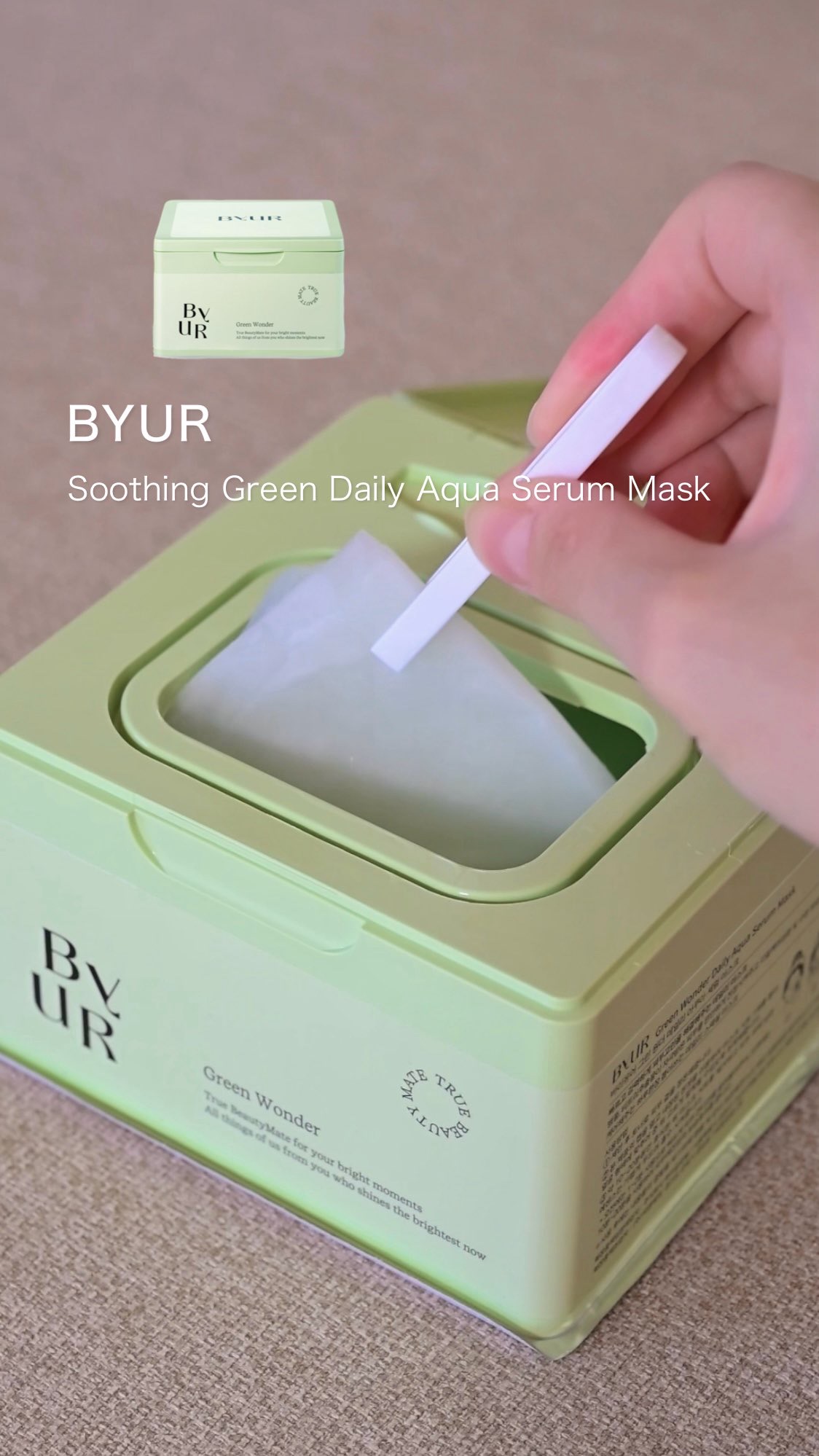 バイユア スージンググリーン デイリーアクアセラムマスク/ByUR/シートマスク・パックの人気ショート動画