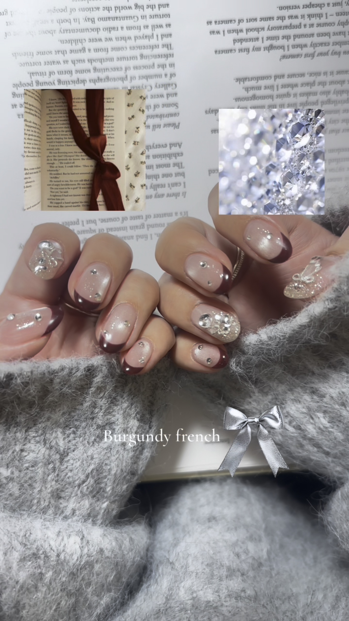 #フレンチネイル,#フラッシュネイル,#ストーンネイル,＃ビジューネイル,＃マグネットネイル,#最旬ちゅるんネイルのネイルデザイン