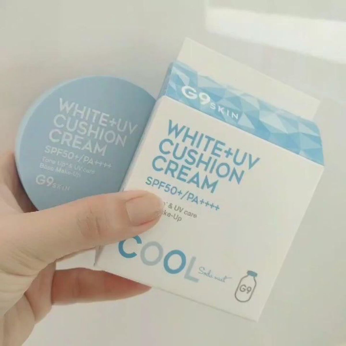 WHITE +UV CUSHION CREAM #COOL/G9SKIN/日焼け止めクリームを使ったクチコミ（2枚目）