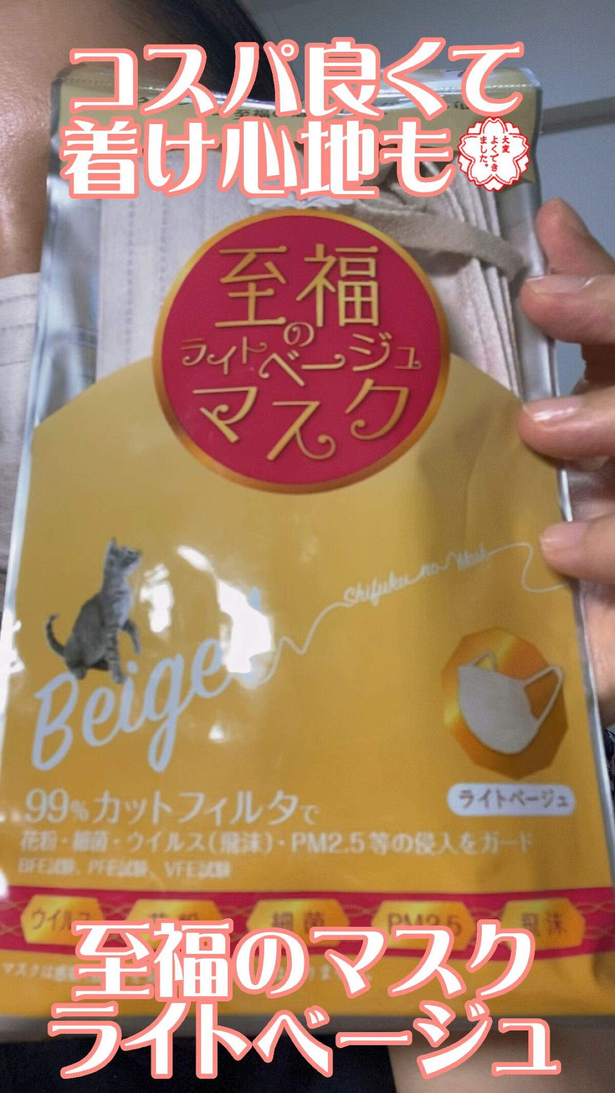 至福のマスク 小さめ 5枚/DAISO/マスクを使ったクチコミ（1枚目）