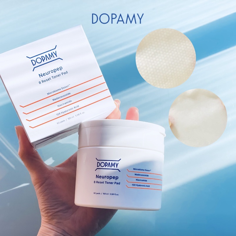 DOPAMY（ドパミー）　Neuropep 8 Reset Toner Pad（ニューロペップ8リセットトナーパッド）

ドクダミやツボクサなどの鎮静成分と10種類のヒアルロン酸やセラミドなどの保湿成分を配合のトナーパッド。

1枚のパッド