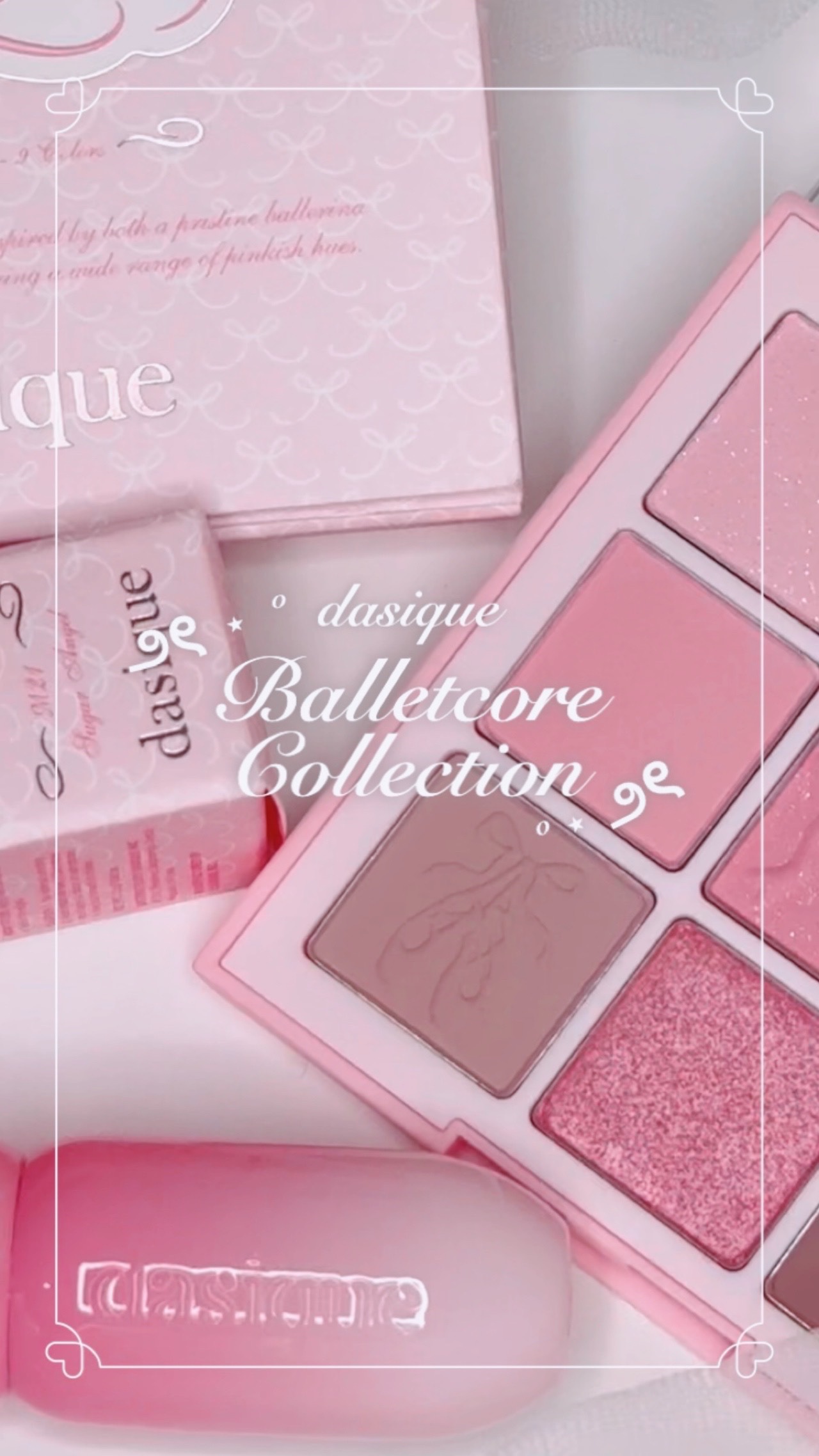 なにもかもがかわいすぎるdasiqueのBalletcoreCollection🩰‎🤍

⪩⪨シャドウパレット　35 Love Angel⪩⪨
トゥシューズを思わせる柔らかなピンクが集まったアイシャドウパレット🎀
肌なじみもよくてデイ