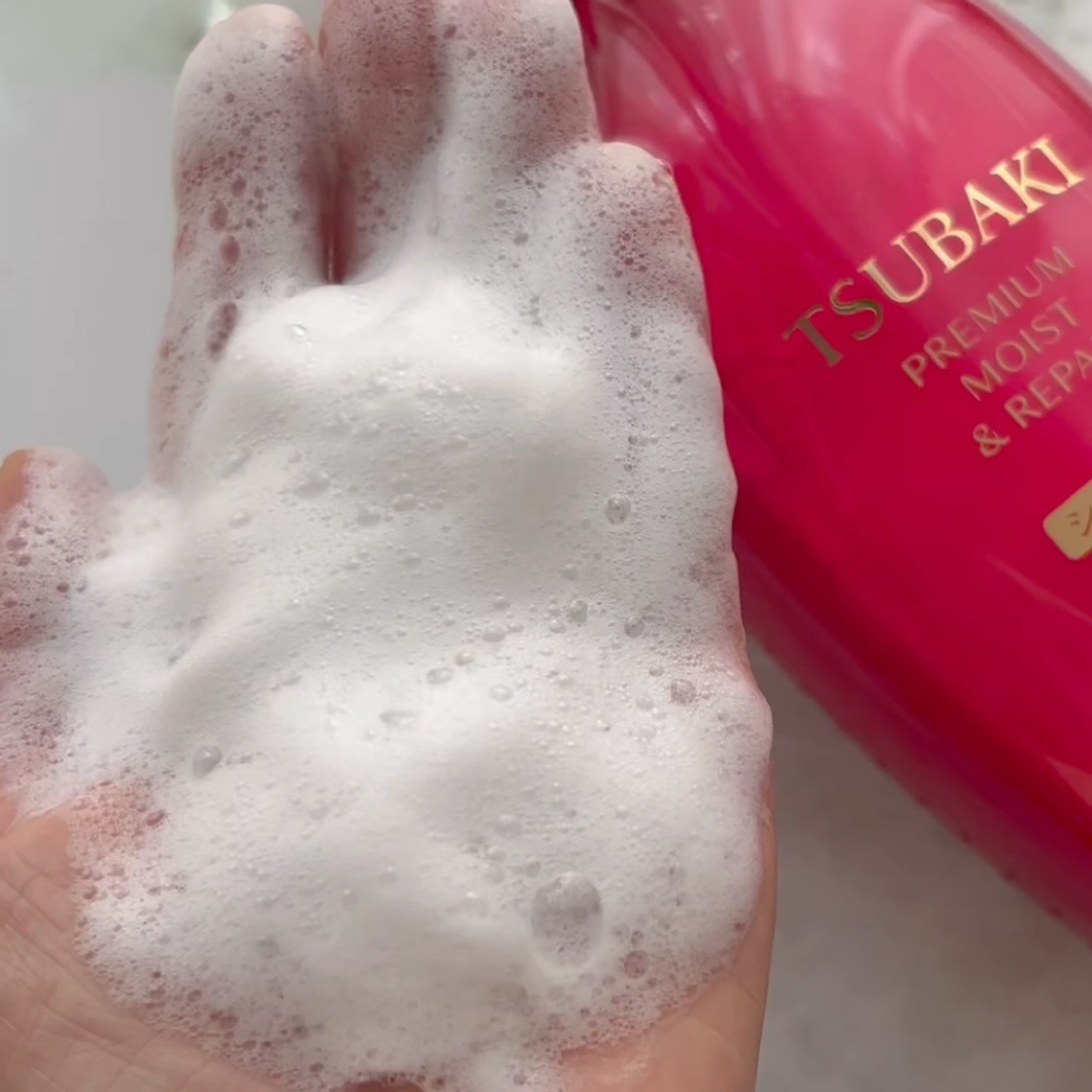 TSUBAKI プレミアム モイスト＆リペア シャンプー/コンディショナー/TSUBAKI/市販シャンプーの動画クチコミ1つ目