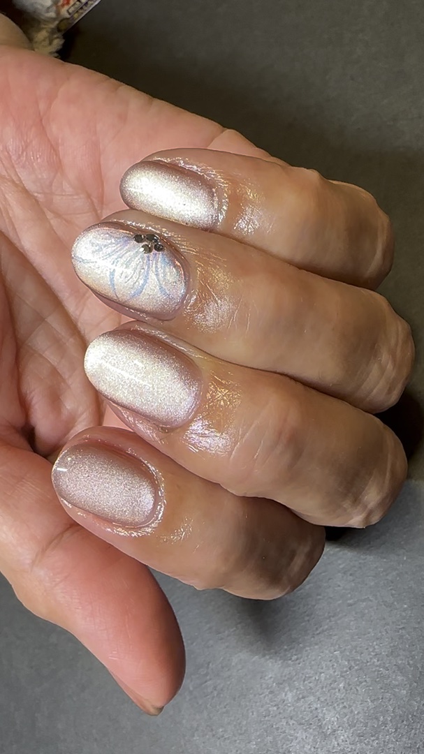 #ジェルネイル,#マグネットネイル,#フラワーネイルのネイルデザイン