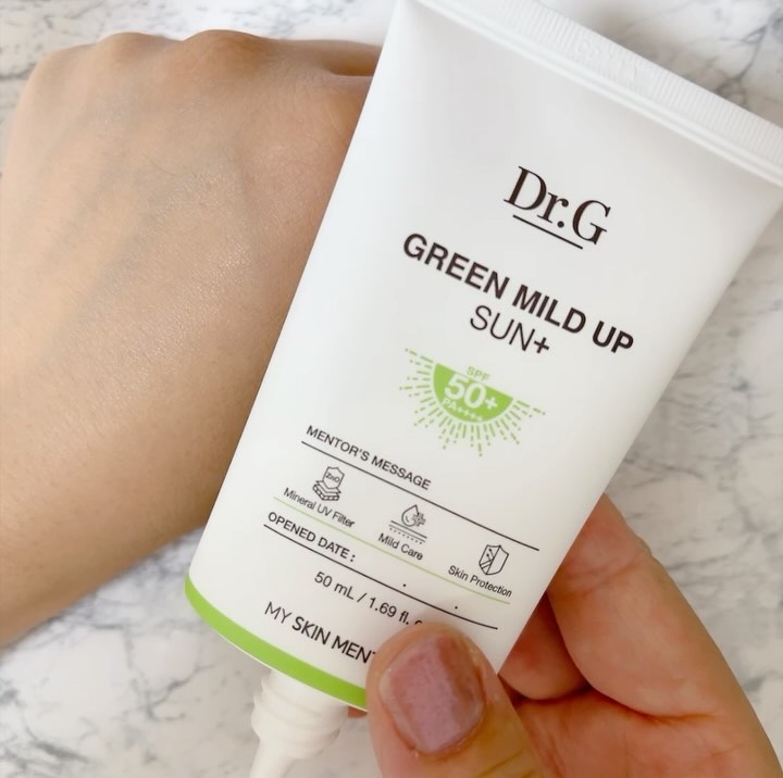 グリーンマイルドアップサンプラス/Dr.G/日焼け止めクリームを使ったクチコミ（3枚目）