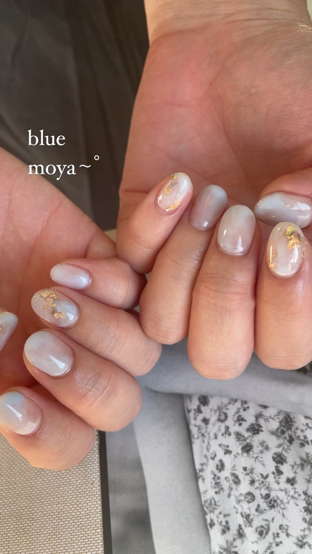 #ジェルネイル,#セルフネイル,#ニュアンスネイル,#金箔ネイル,#ブルーネイル,#キラキラネイル,#newネイルのネイルデザイン