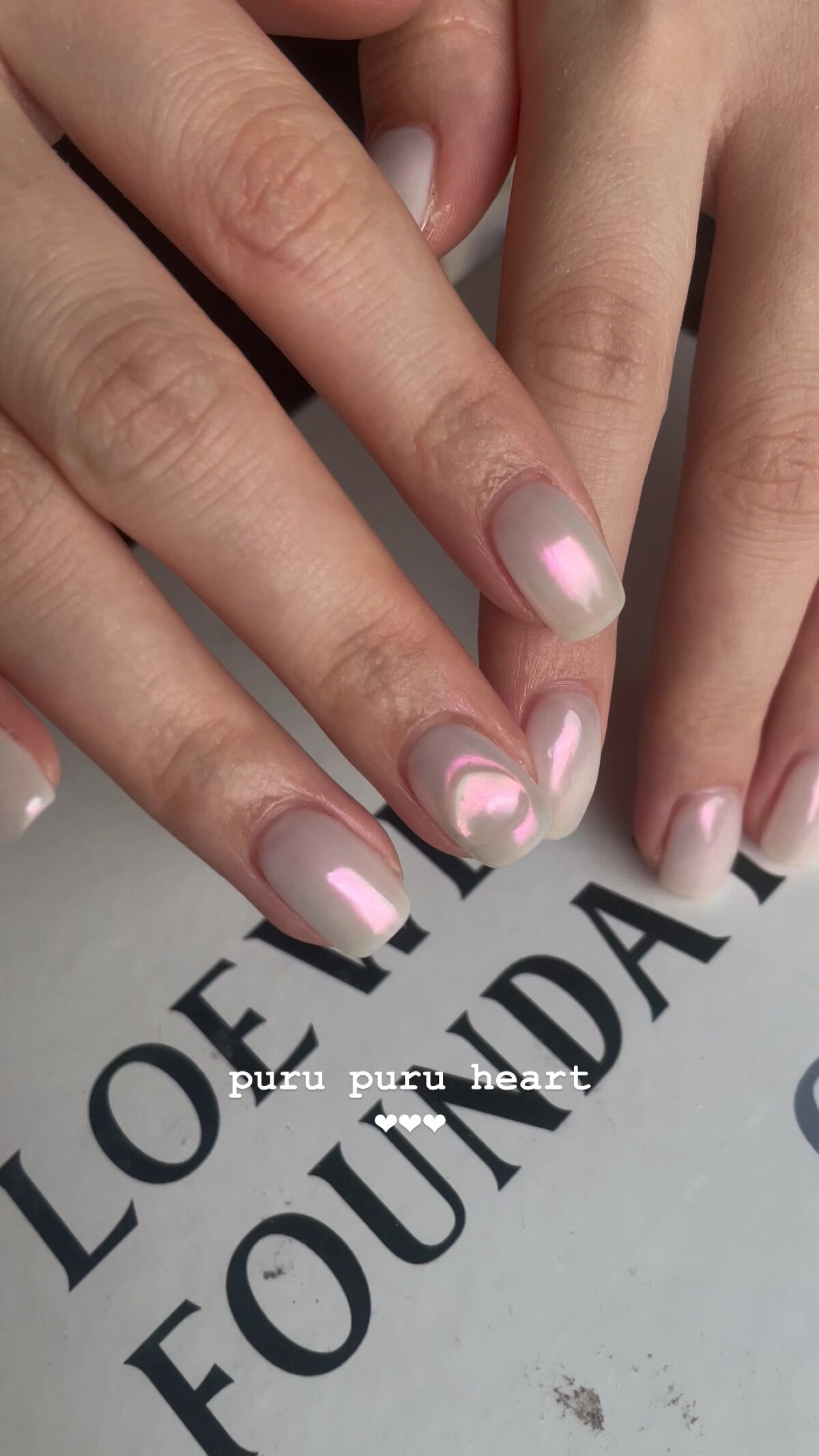 #ジェルネイル,#セルフネイル,#ハートネイル,#オーロラネイル,#スクエアネイルのネイルデザイン