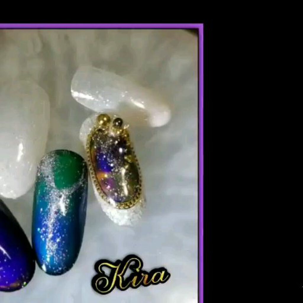 #ネイル,#ジェルネイル,#冬ネイル,#幻想的ネイル,#個性派ネイル,#サーモグラフィーネイルのネイルデザイン