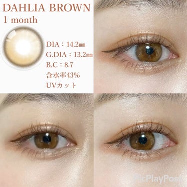 ダリアブラウンマンスリー (DAHLIA BROWN monthly)/OLOLA/１ヶ月（１MONTH）カラコンを使ったクチコミ（2枚目）