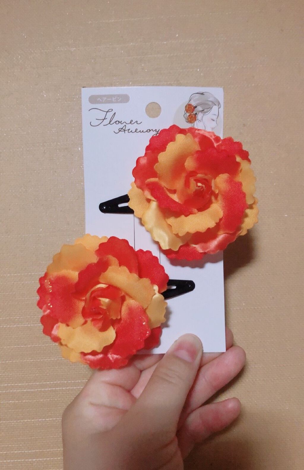 フラワーヘアーピン/セリア/ヘアアクセサリーを使ったクチコミ（1枚目）