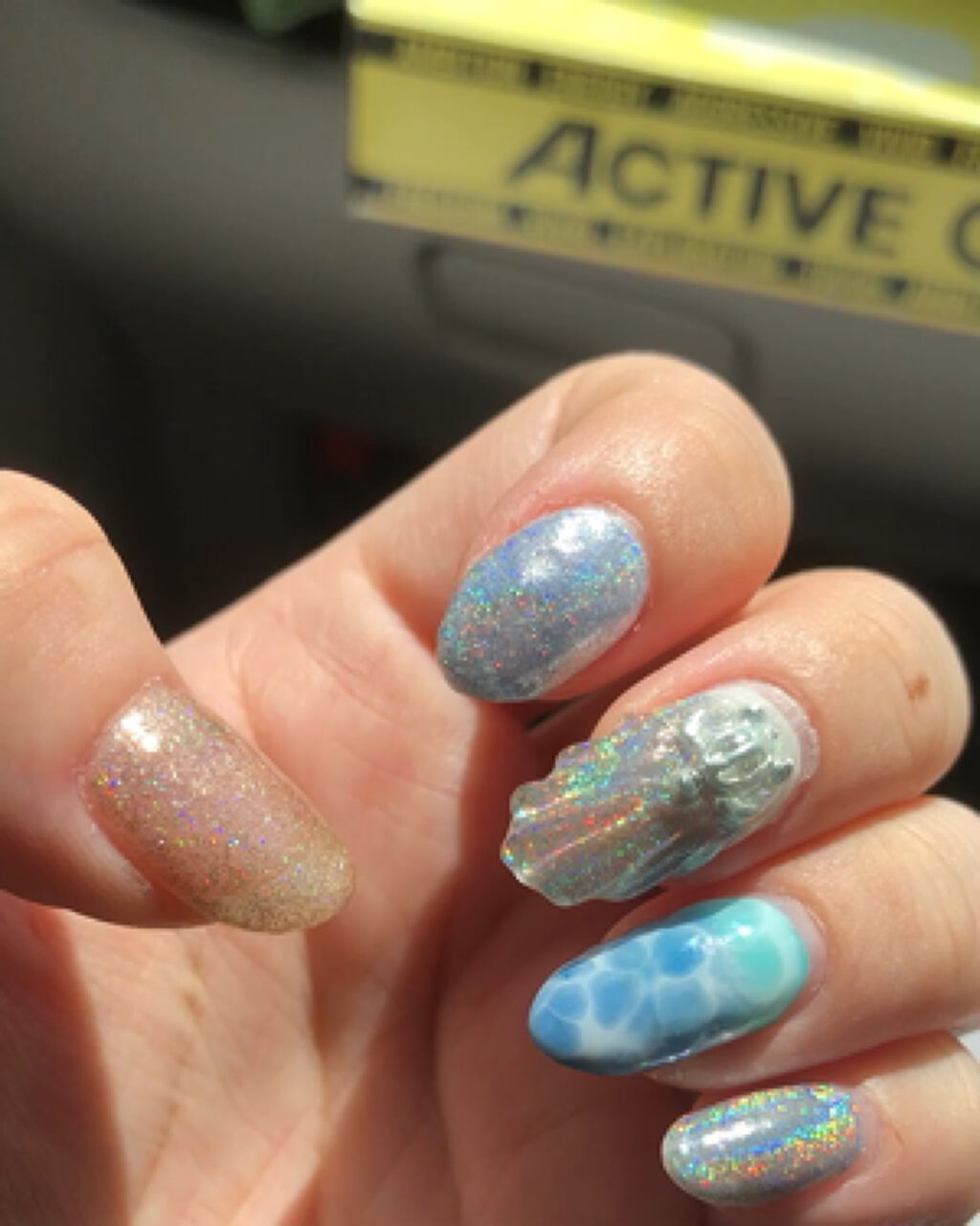 ユニコーンパウダー/セリア/ネイル用品を使ったクチコミ（2枚目）